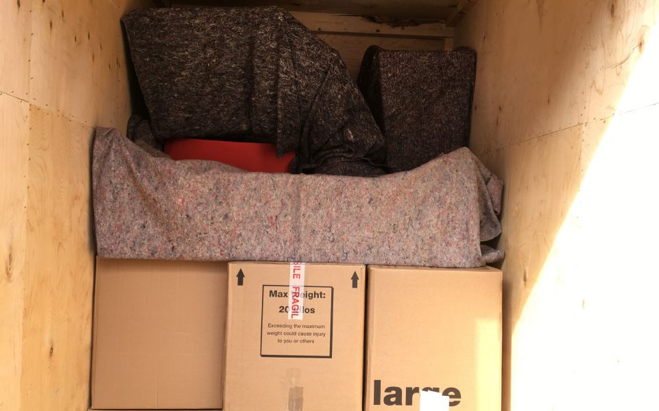 Inside bournville removals firm packed lorry
